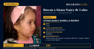 🚨 URGENTE: buscan a una nena de 3 años desaparecida en San Luis